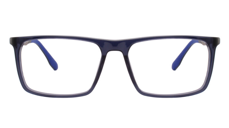Armazón para hombre azul oscuro semitraslúcido