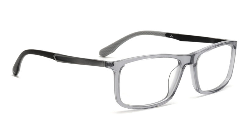 Armazón para hombre rectangular de moda en gris