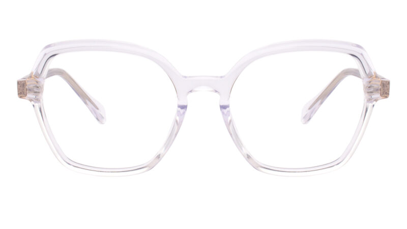 Armazón hexagonal transparente para mujer