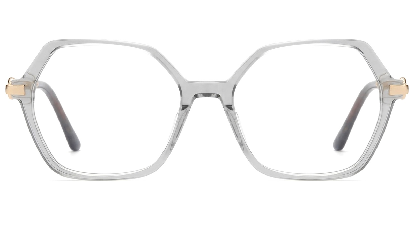 AE6206c1-01 Armazon de acetato traslucido hexagonal para mujer
