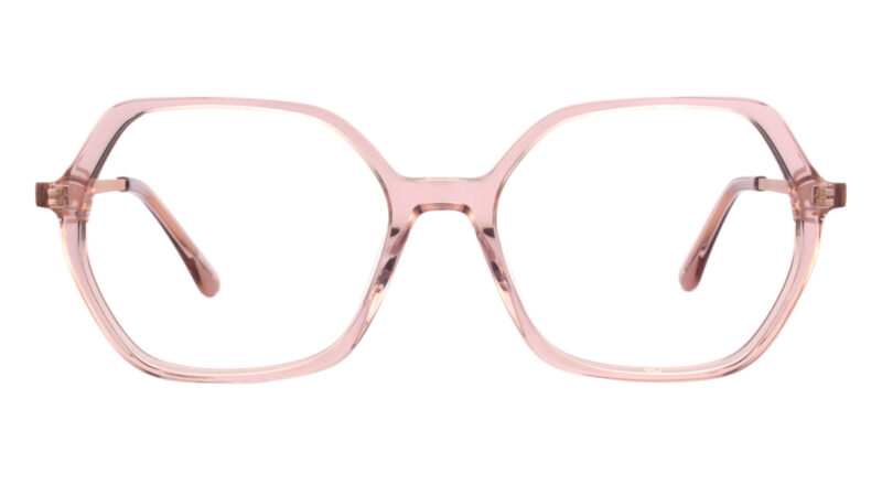 Armazón para mujer hexagonal rosa traslúcido