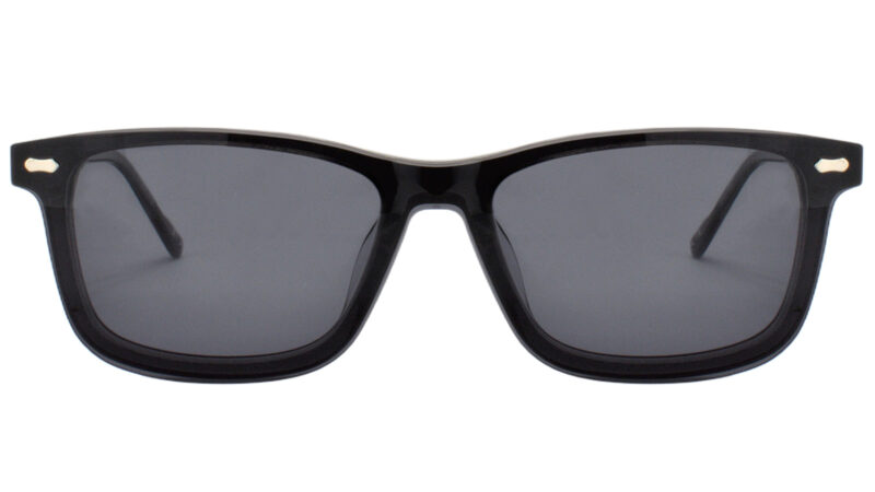 Armazon de acetato gris con clip-on negro