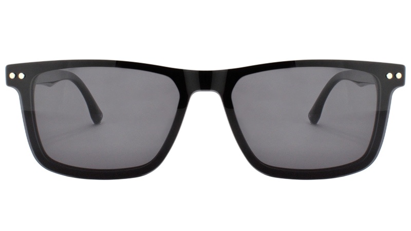 Armazon de acetato negro con clip-on negro