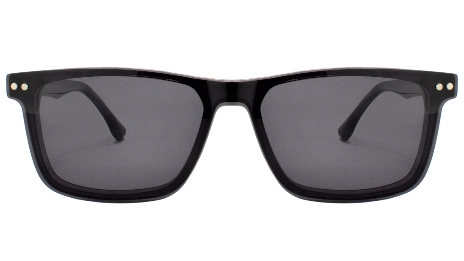 CO7513c3-00 Armazon de acetato gris traslucido con clip-on negro