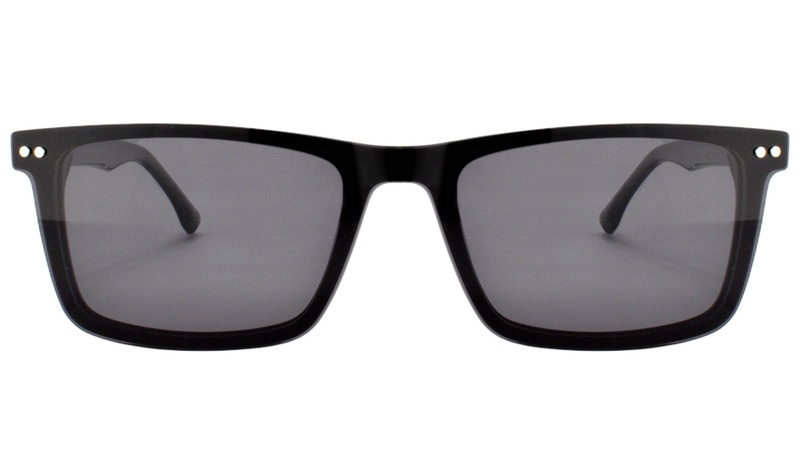 Armazon de acetato negro con clip-on negro