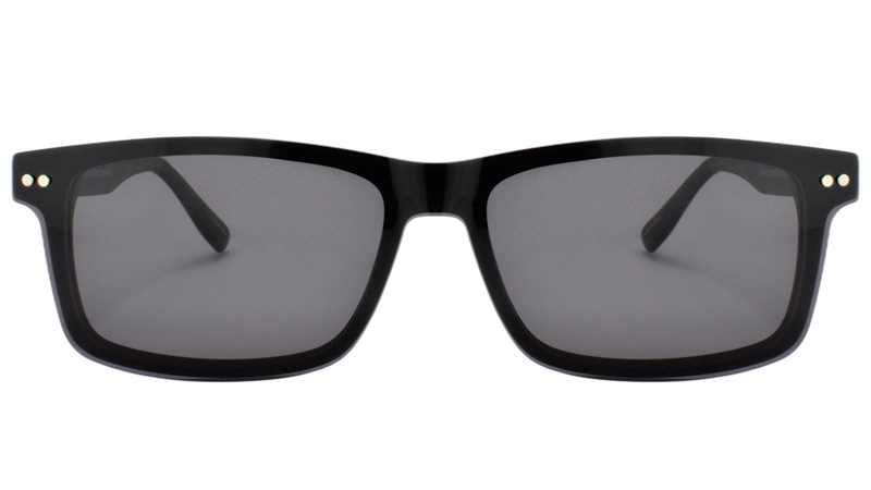 Armazon de acetato negro mate con clip-on negro