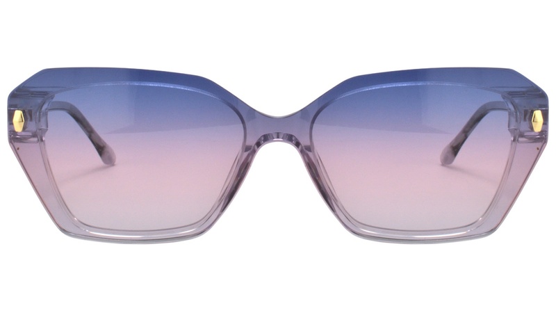 Armazon de acetato transparente con clip-on