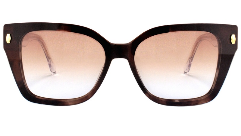 Armazon de acetato con frente carey y clip-on cafe