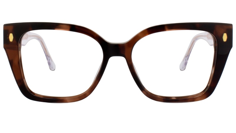 Armazon de acetato con frente carey y clip-on