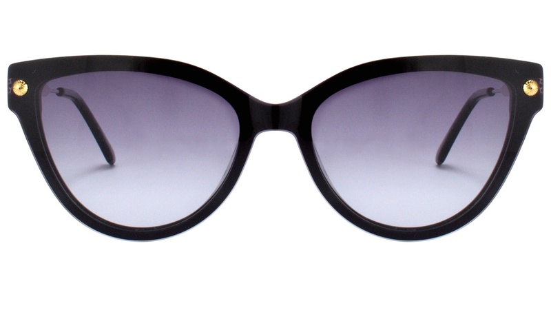 Armazon de acetato negro con clip-on negro