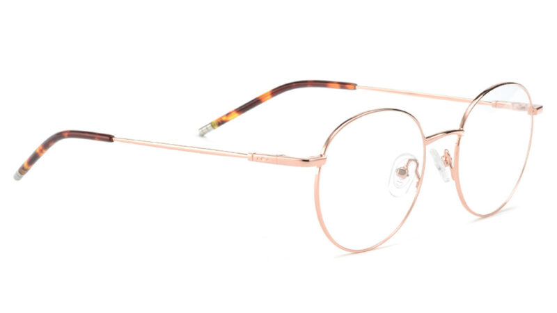 Armazón redondo en metal dorado