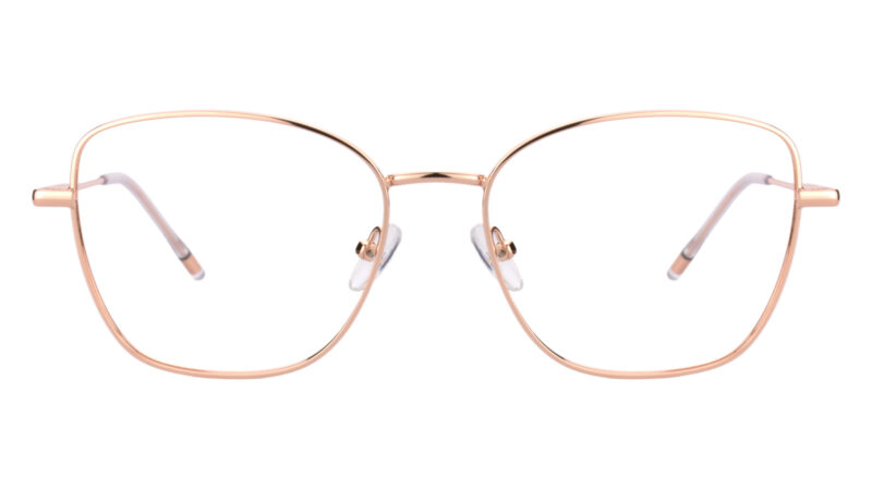 Armazón de mujer en metal dorado rosado