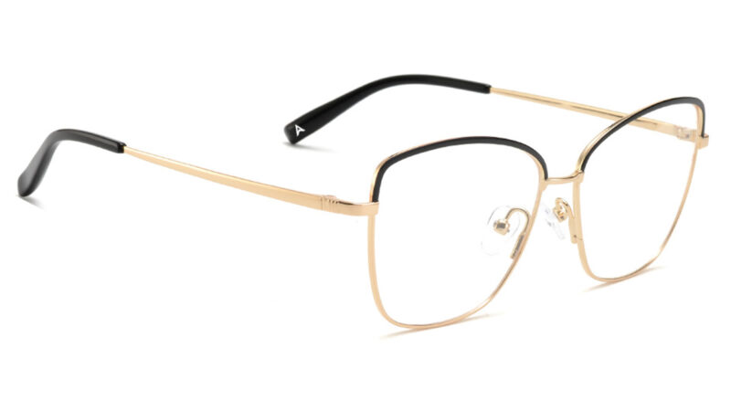 Armazón de mujer en metal dorado con negro