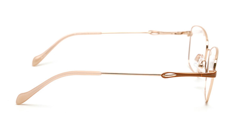 Armazón de lentes para mujer en metal dorado