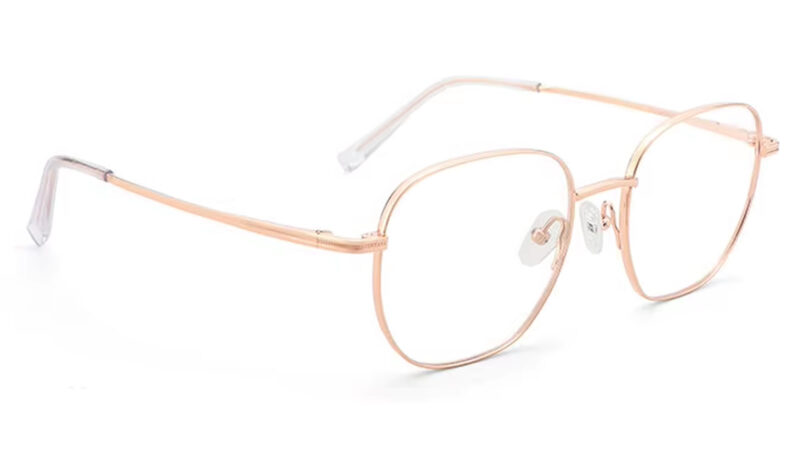Armazón de lentes unisex en metal dorado